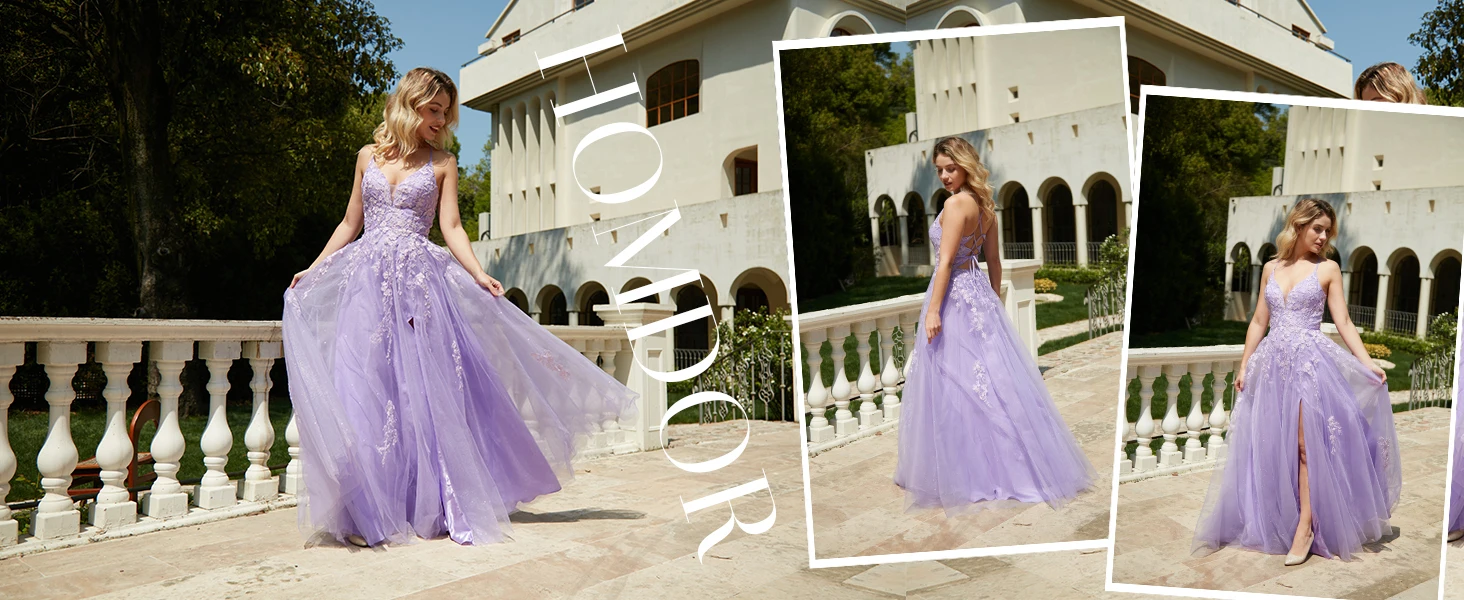 Ballkleider mit Spitzenapplikation