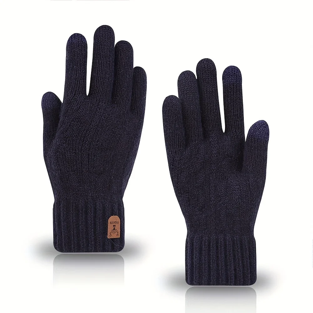 Warmest Thermal Touch Screen Gloves for Women and Men-Fleece Lined, Anti-Slip, Full Fingers, Pull-On Closure, Wool Material,