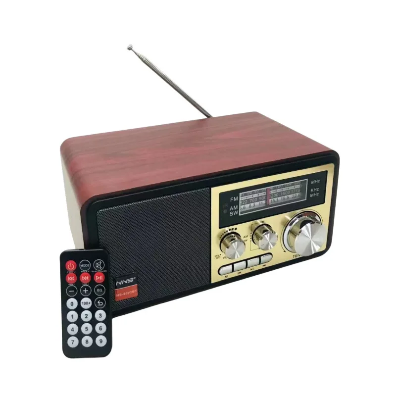 NS-8093BT 휴대용 멀티밴드 레트로 블루투스 라디오 크기 26*18*13 CM AM/FM/SW 3밴드 라디오 BT/USB/TF 카드 MP3 플레이어 지원