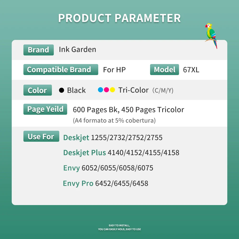 Premium InkGarden 67 XL High-Capacity Ink Cartridge