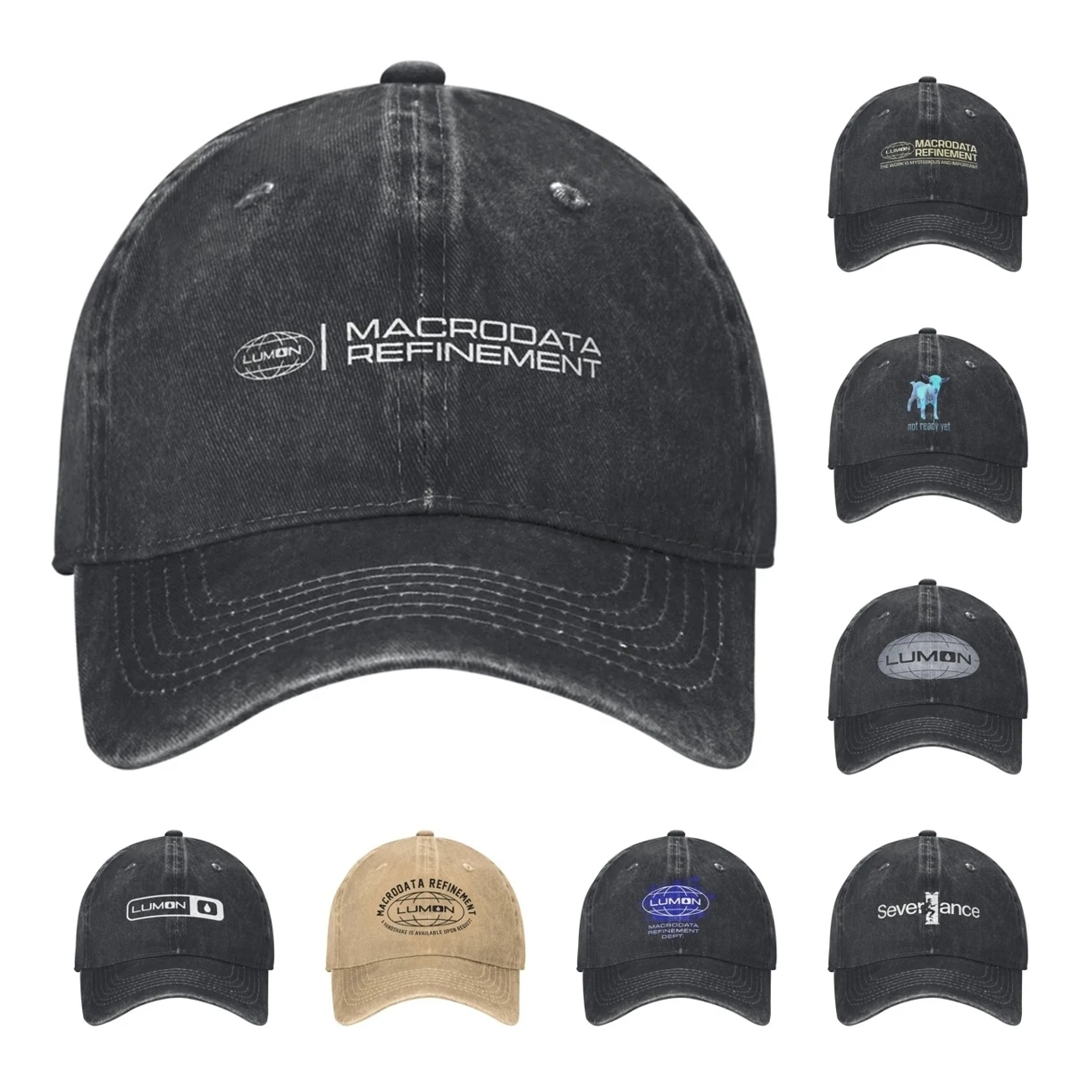 Lumon Industries Macrodata Refinement Severance Unisex Baseball Caps TV-Show Distressed Denim Washed Hats Vintage Travel Sun Cap
