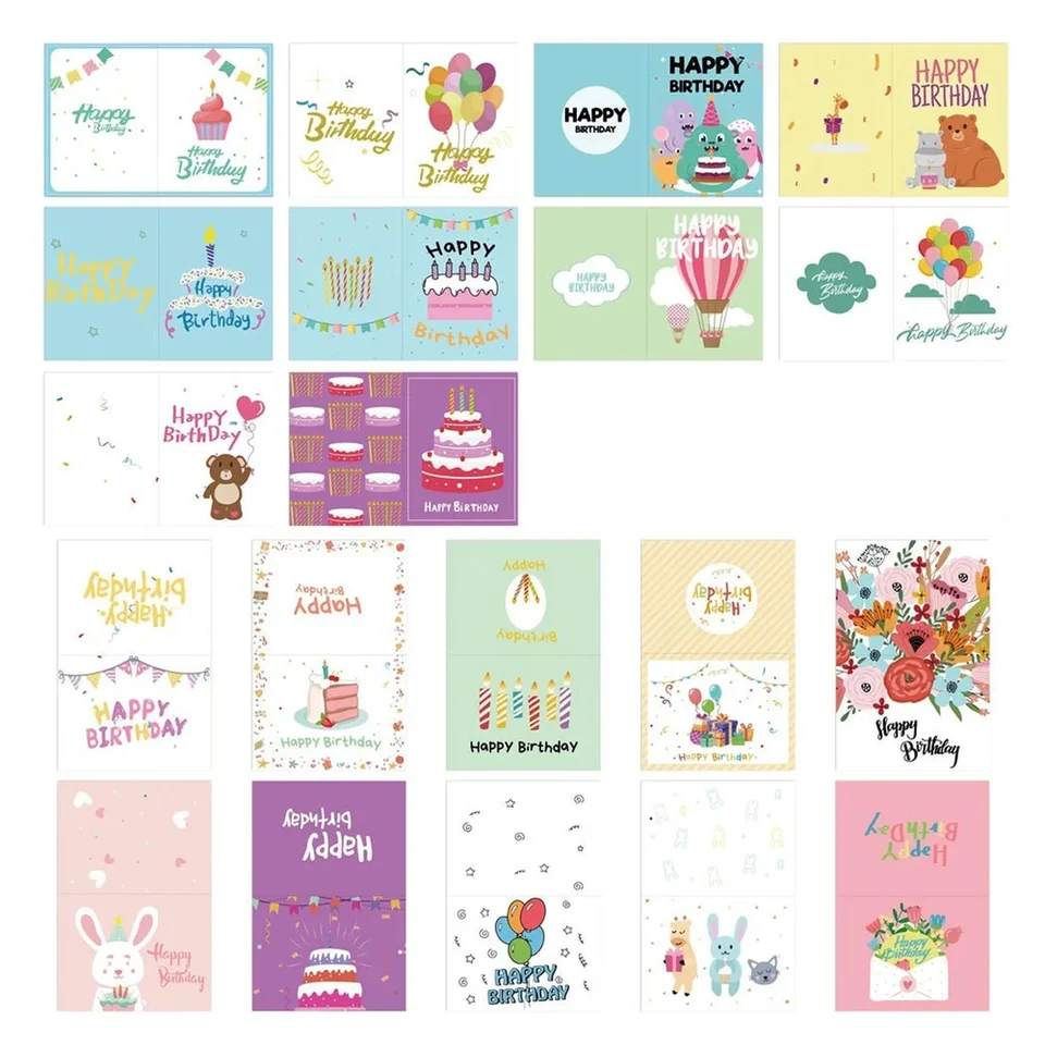 Set 24 Biglietti Di Auguri Per Bambini A Forma Di Gatto Con Buste E Adesivi - Idee Regalo Feste - 4