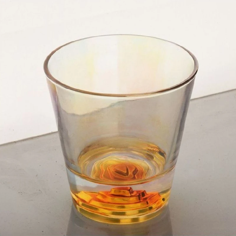 Creative Sakura Mount Fuji Glass Mug Double-Bottom Wineglass for Cold Drinks Juice and Milk Glassware New Drinkware Design