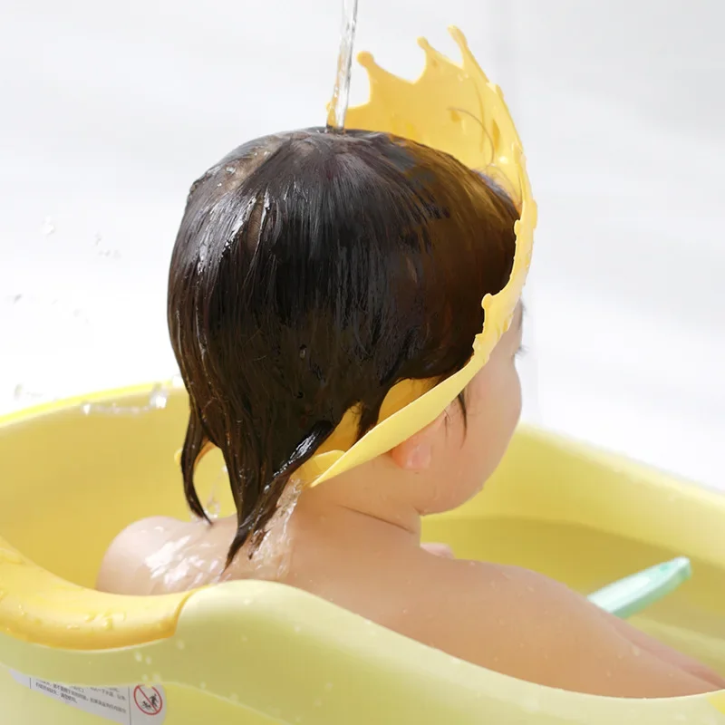 

Yellow Crown Soft Cap Hat for Baby Wash Hair Shield Babies Children Bath Shower Cap Hat Kids Shampoo Shower Bathing Bath Protect