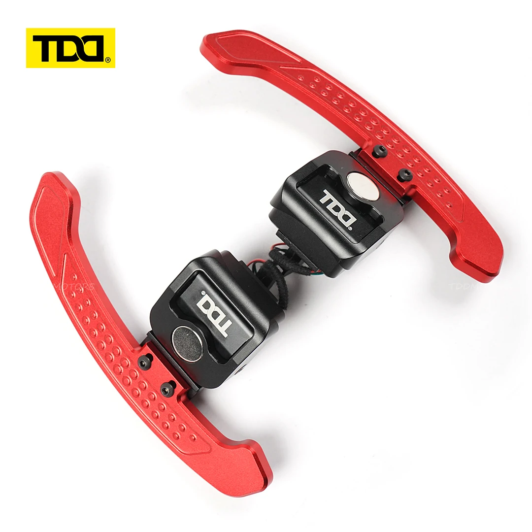 TDD Glossy Carbon Fiber Magnetic Paddle Shifter For Audi B9 A3 A5 A6 A8 Q3 Q5 Q8 S3 S4 S5 SQ5 RS3 RS5 RSQ5 Aluminum Alloy Back