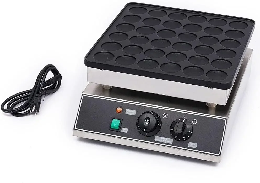 Dutch Pancake Baker Maker, Commercial Electric Nonstick 36Pcs 1.9Inch Poffertje Mini Pancake Maker Stainless Steel for Restauran 6