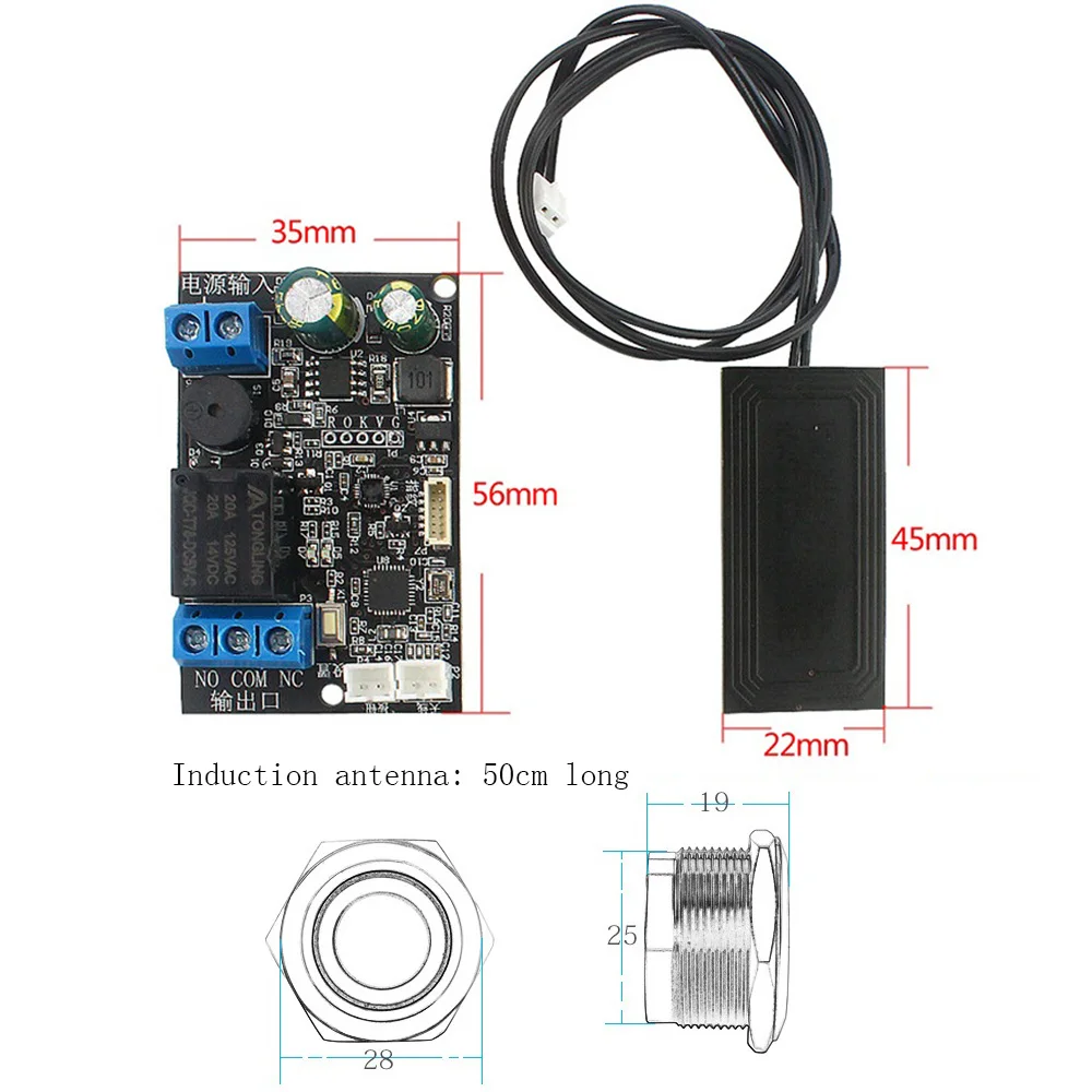 Board Fingerprint IC Card DIY Relay Module 13.56MHZ Access Control Proximity Card Controller DC12-24V Mobile Phone NFC Control