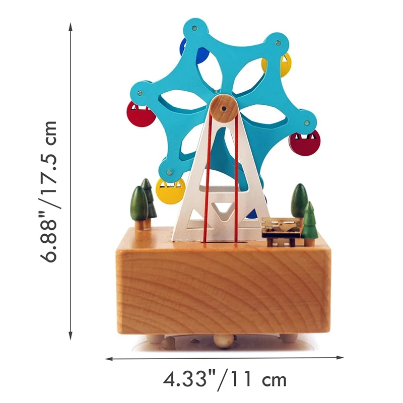 Деревянная красочная Музыкальная шкатулка с деревянными колесами-персональный подарок для вашей дочери и внучки-идеально подходит для дни рождения и долговечности