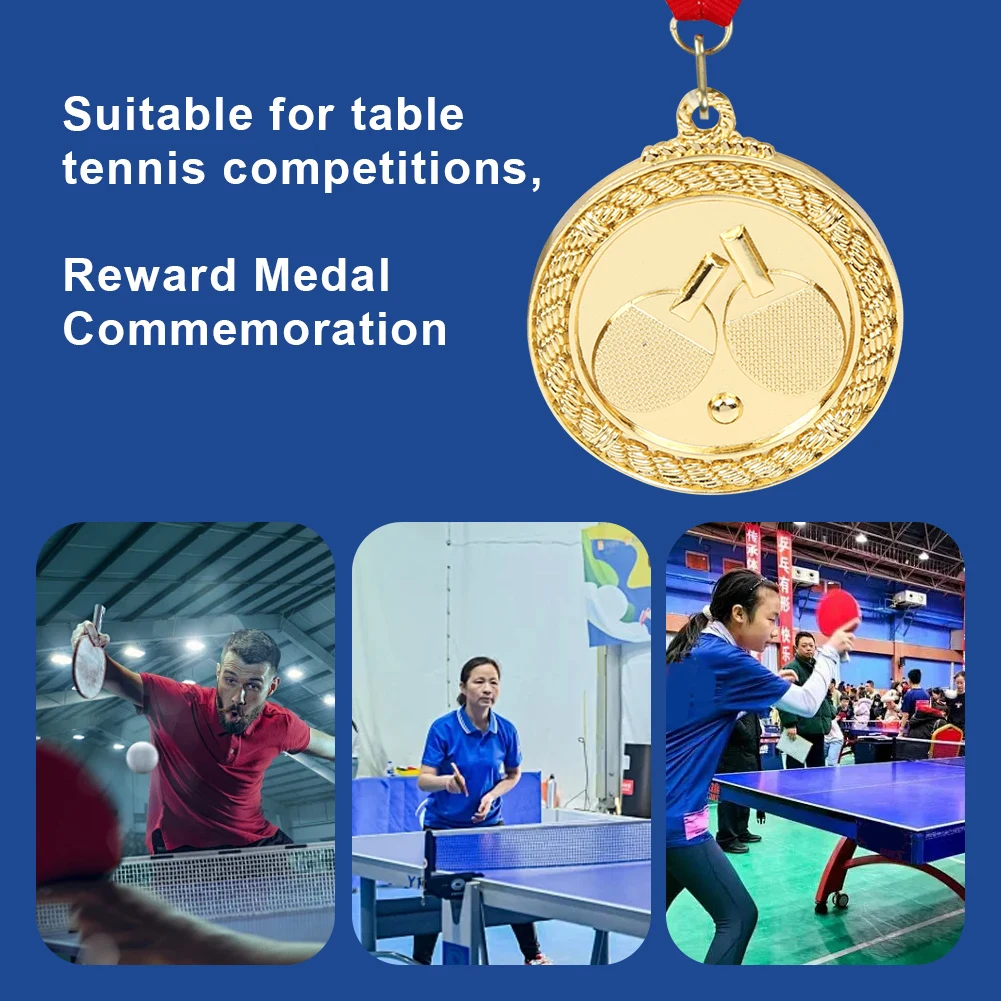 1/5/10pcs 5cm Table Tennis Medal Zinc Alloy Competition Gold/Silver/Bronze