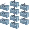 10 Pack Moving Bags w/Backpack Straps Moving Supplies Moving Boxes College Packing Storage Boxes with Lids Alternative Heavy 2