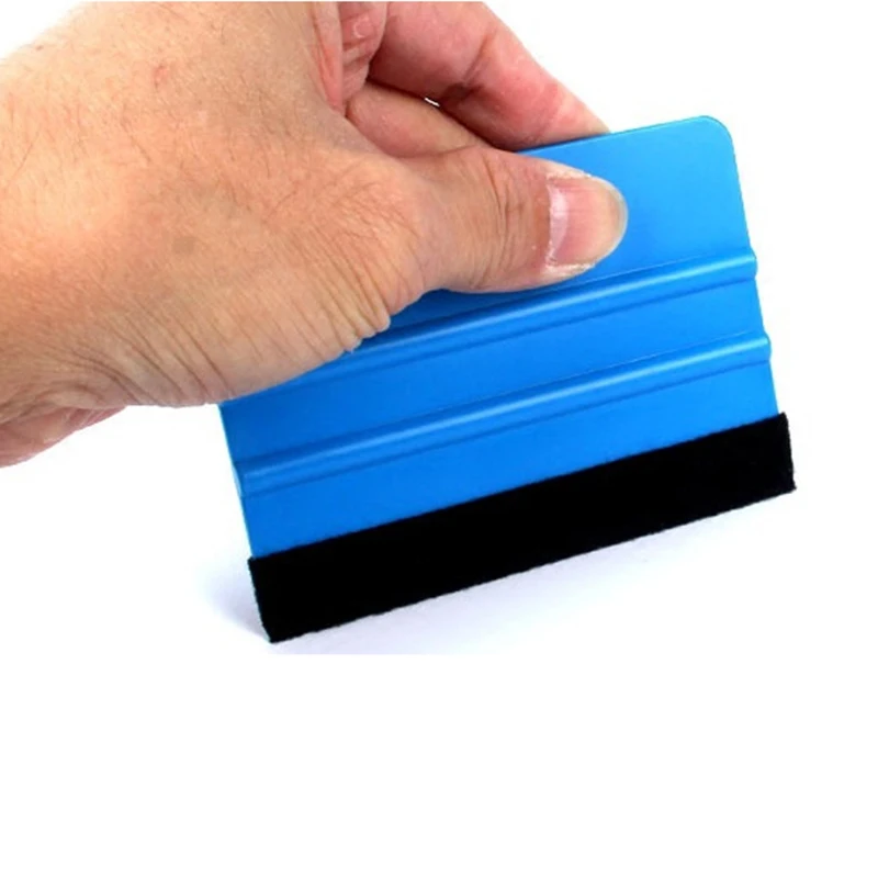 Car Vinyl Wrap Film Squeegee Scraper Foil Wrapping Suede Felt Scraper Auto Car Styling Sticker Window Tint Tools Cleaning Blue