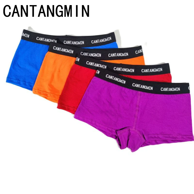 

CANTANGMIN brand women underwear cotton breathable bottom sexy panties ladies boxer shorts lingerie Woman clothes Underpanties