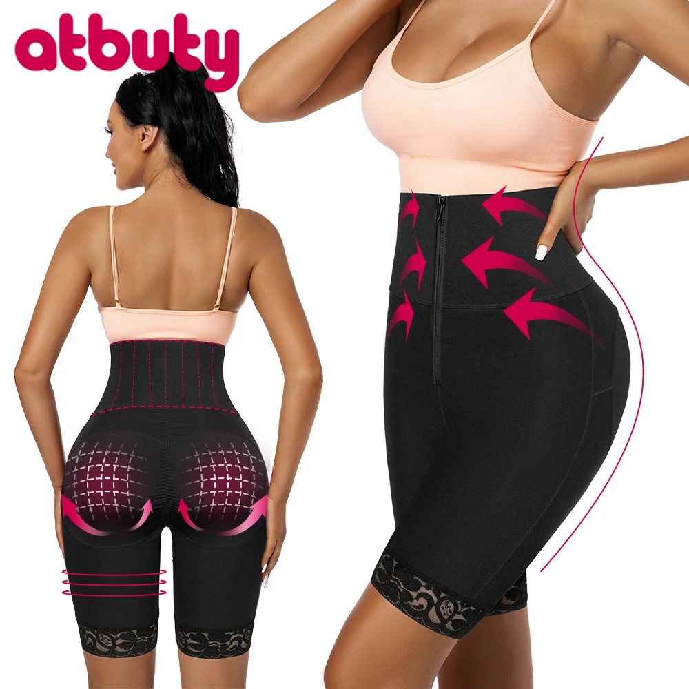 

ATBUTY Body Shaping Pants Zipper Open Crotch Lift Buttocks Abdomen Pants For Women