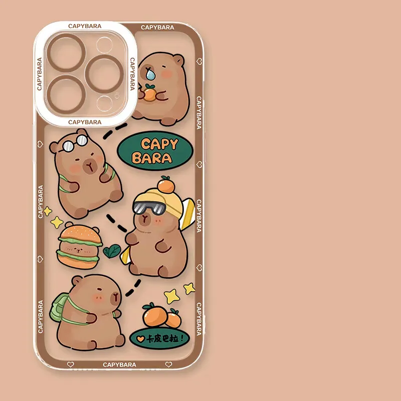 Playful Capybara Cartoon Design Phone Case