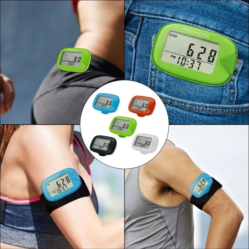 Pocket Pedometer Step Counter Display Clip Memory Accurate Walking Distance Calorie 3d pedometer