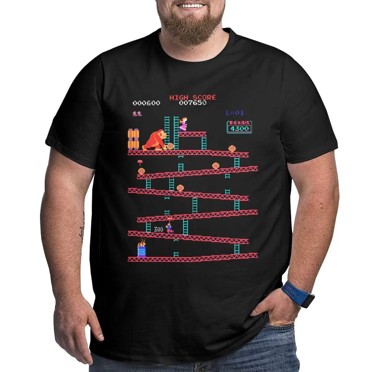 Uomini Donkey Kong Magliette Arcade Game Collage Vintage Retro Top Girocollo Grandi Magliette Alte Plus Size 4Xl 5Xl 6Xl Magliette