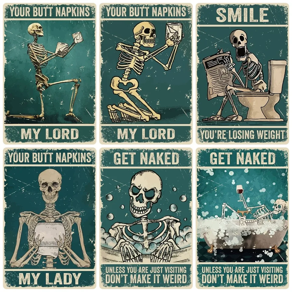 Poster Divertente In Metallo Inga: Tovagliolo Ratto, My Lady Lord, 20,3x30,5 Cm, Insegna In Latta Per Arredo Umoristico