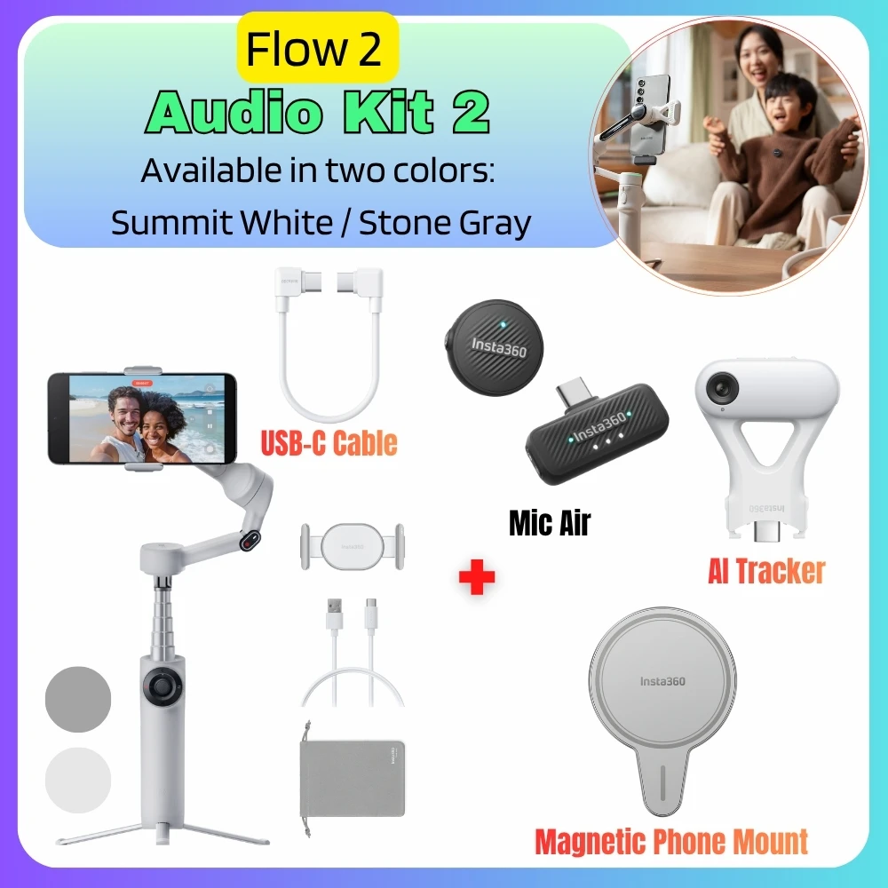 Insta360 Flow 2 Pro Handheld Gimbal Stabilizer AI Filmmaker 360
