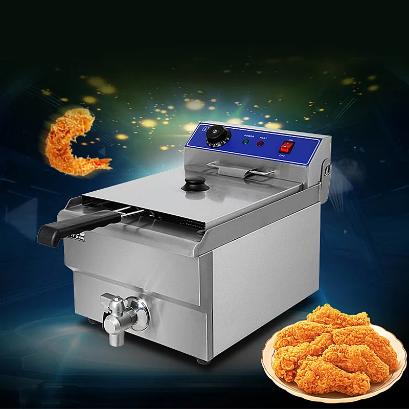 13L Single Electric Fryer Stainless Steel french fries fried chicken Deep Fryer 220v 3250w Frying Machine