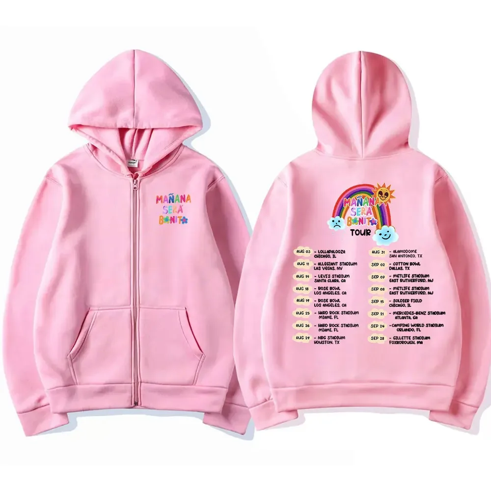 New Singer Karol G Heart Mañana Sera Bonito Music Album Tour Graphic Zipper Hoodie Men Women Fashion Cartoon Music Zip Up Jacket