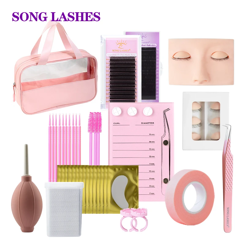 

Songlashes Professional False Eyelash Extension Practice Kit Eye Lashes Extension Grafting for Beginner Artist Practice Makeup T