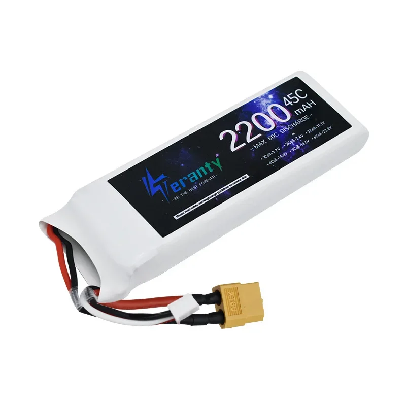 Batterie LiPo 6S haute décharge 45C/60C posée sur une surface, montrant son boîtier robuste.