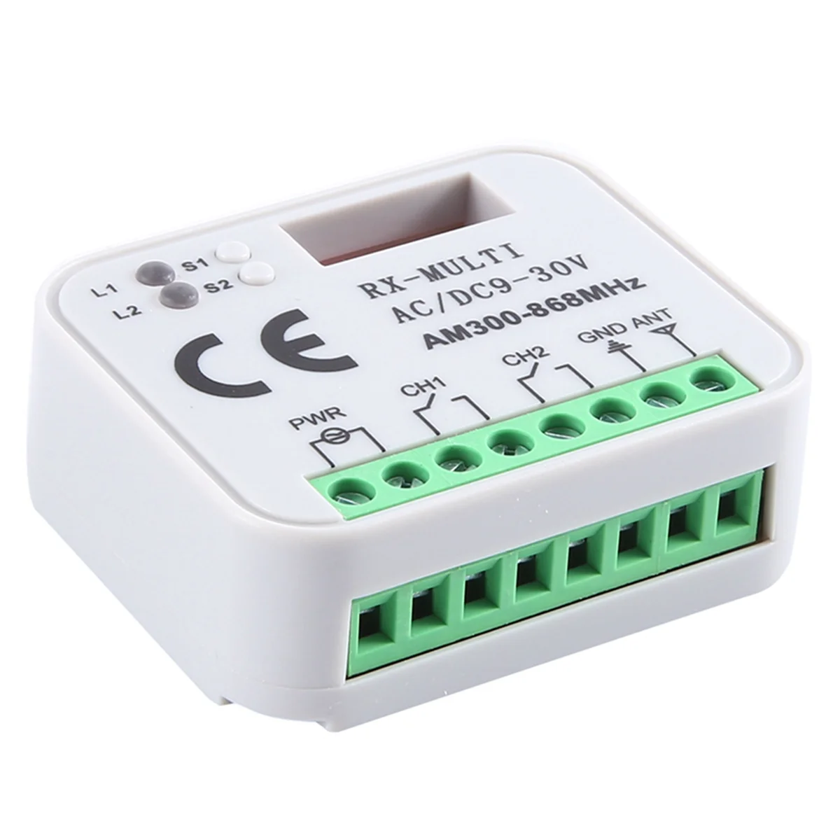 최신 범용 RX 다중 주파수 300-868MHz 수신기 2CH 12V 24V 릴레이 모듈 차고 문 원격 제어 433.92MHz 868MHz