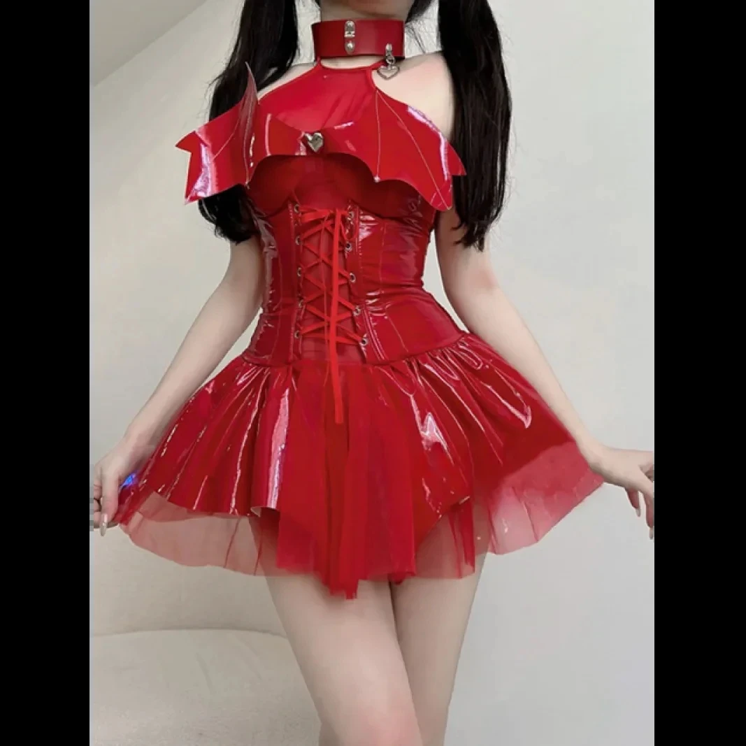 

Dark Witch Hollow Sleeveless Christmas Costumes Demon Game Dress Bandage Sexy Lingerie Uniform Halloween Costumes For Women