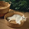Pure Manual Cat Bed House Rattan Woven Four Seasons Nest Cat Scratch Board General Dandelion Woven Cool Pet Home Cat Accessories 3