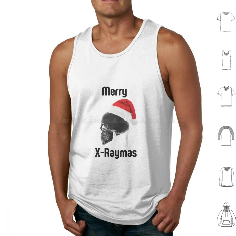 Merry Xraymas Canotte Stampa Cotton Skull Santa Radiology Radiology Radiology Radiation Tech Technology X