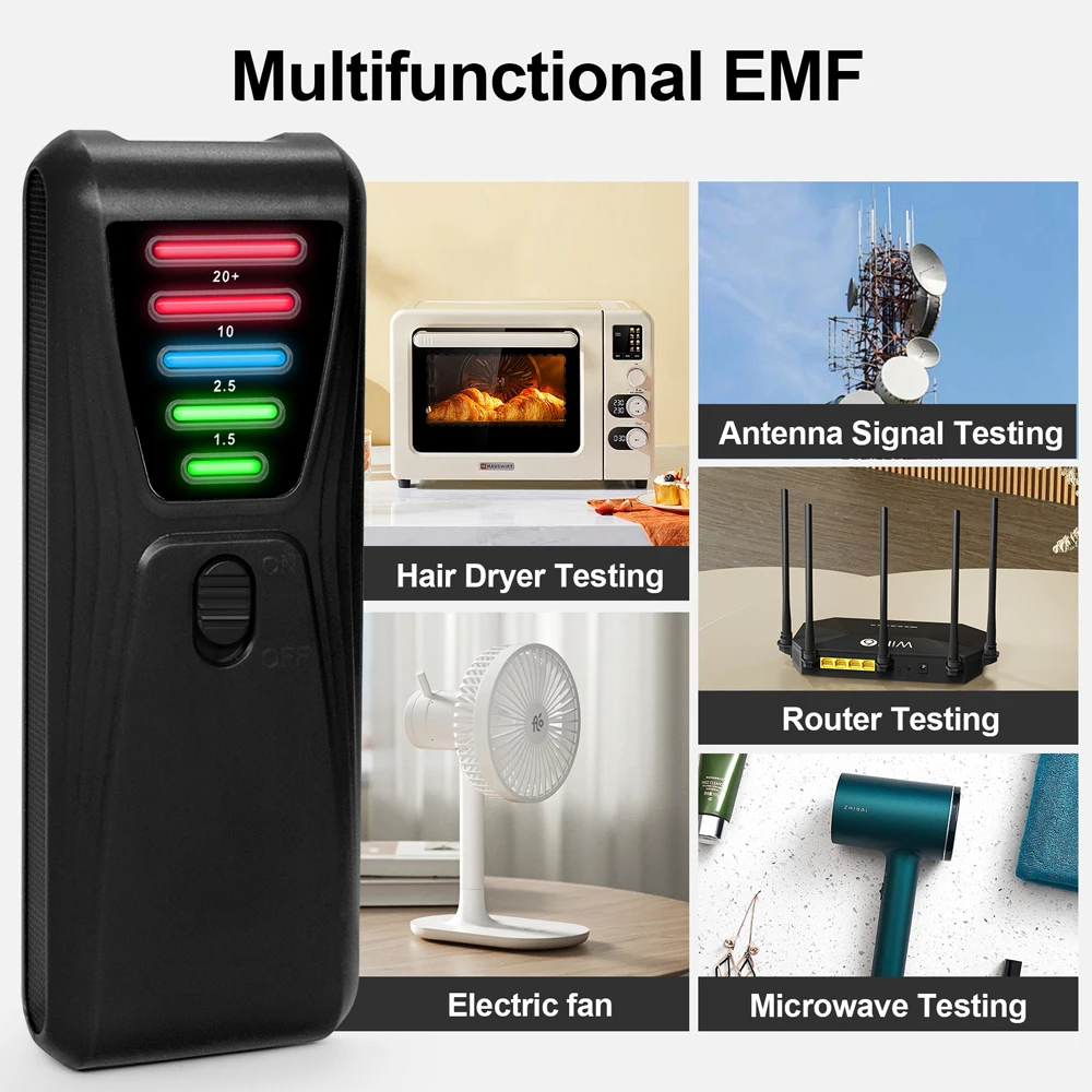 Practical Electromagnetic Radiation Detector Handheld EMF Tester EMF Meter Portable 5 LED Gauss Meter Magnetic-Field Test