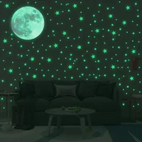 Luminous Moon Stars Wall Stickers for Kids room Bedroom Decor Glow in the dark Earth Wall Decals Noctilucent Stickers Home Decor 3