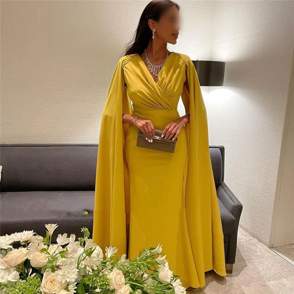 

Mermaid Floor-Length Prom Dresses Ruffle V-Neck Sleeveless Elegant Party Dresses For Women 2023 Luxury Evening Dresses