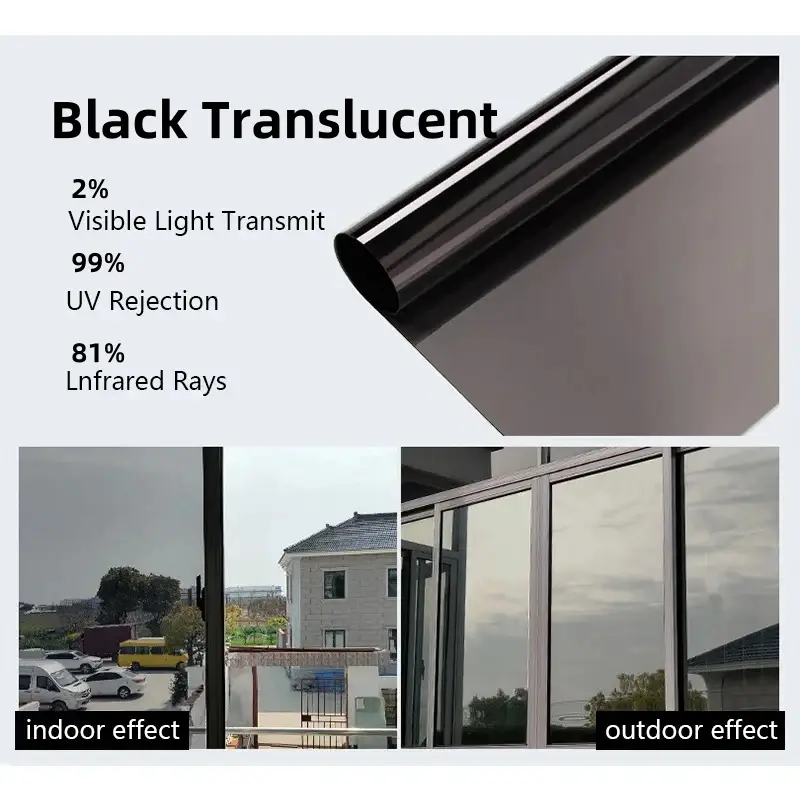 One Way Window Privacy Tint Film Anti Look Vinyl Mirror Self-adhesive Film Sun Blocking Anti UV Static Cling Stickers Home Decor - Image 9