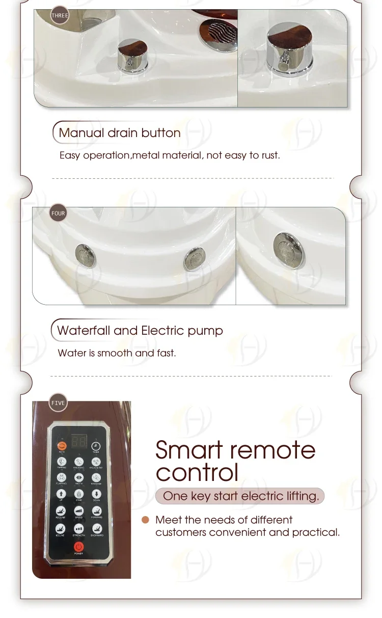 Pedicure Chair foot spa massage manicure table white electric pedicure chairs for nail salon furniture
