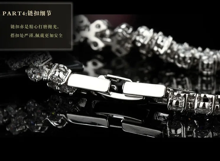 الفاخرة موضة 925 فضة سوار للتنس المبهر الكامل كريس...