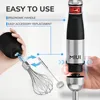 MIUI Electric Hand Held Stick Blender 6-in-1 Multi-Purpose Immersion Hand Blender Stainless Steel Blades Home Kitchen1200W 4