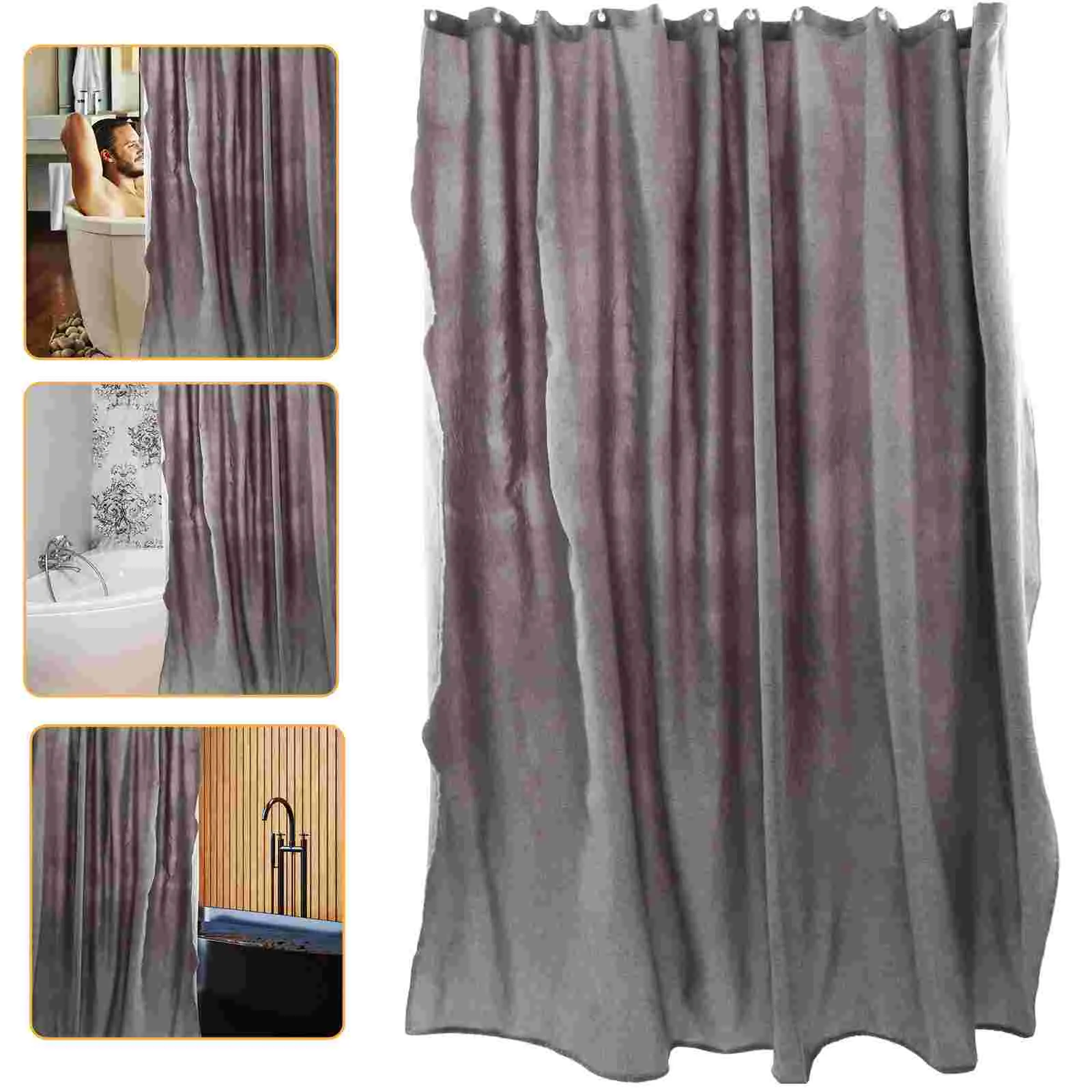 

Linen Shower Curtain Bathroom Shower Curtain Plain Color Bathroom Curtain