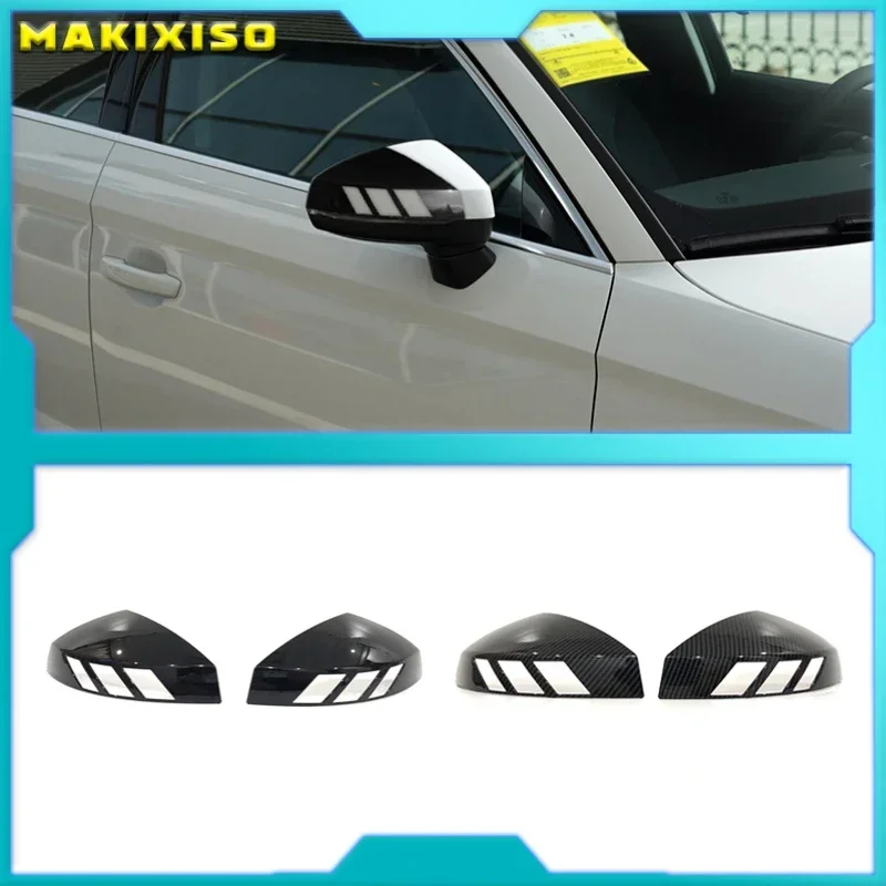 

Для Audi A3 S3 8V RS3 2013 2014 2015 2016 2017 2018 2019 чехол для зеркала заднего вида чехол из углеродного волокна с узором или черным покрытием