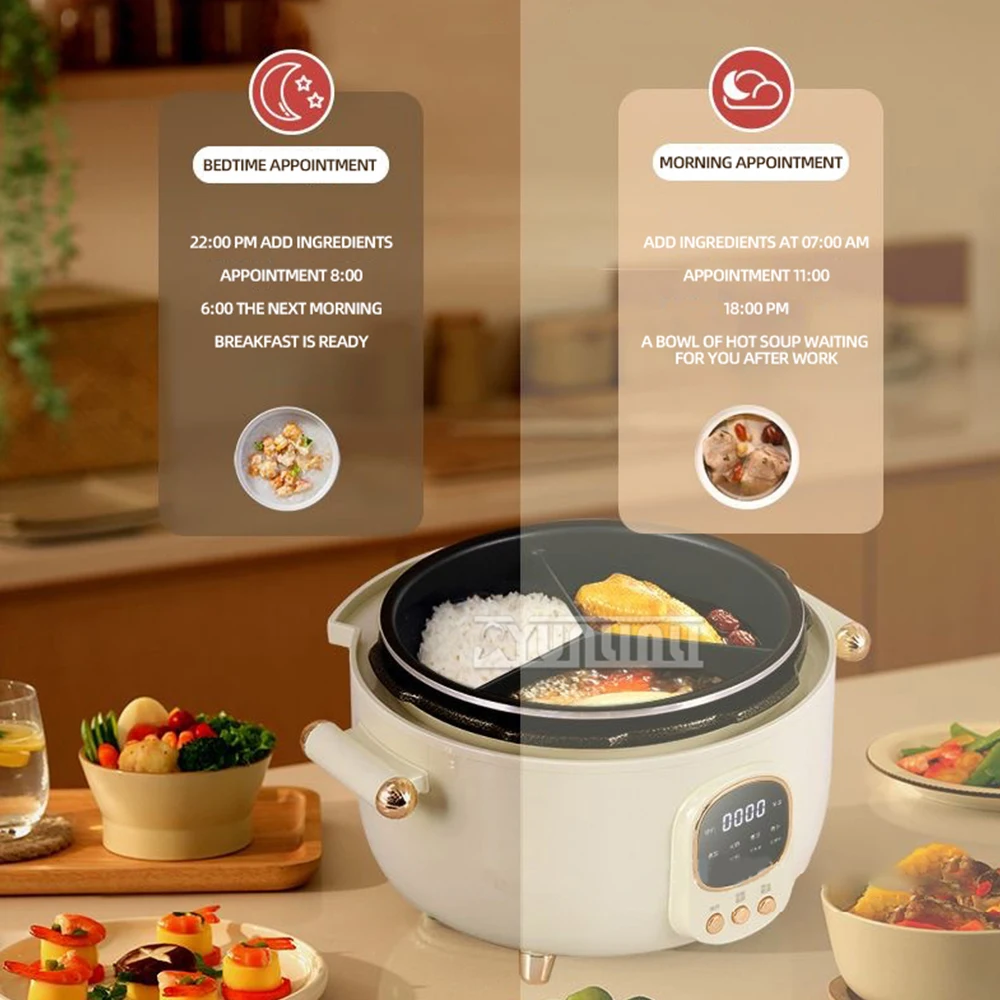 Household Multifunctional Rice Cooker Electric Intelligence Pressure Cooker Three-compartment Hot Pot