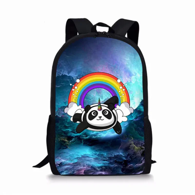 

Starry Panda Unicorn Pattern Print Students School Bag Girls Boys Book Bag Teenager Daily Casual Backpack Storage Rucksacks