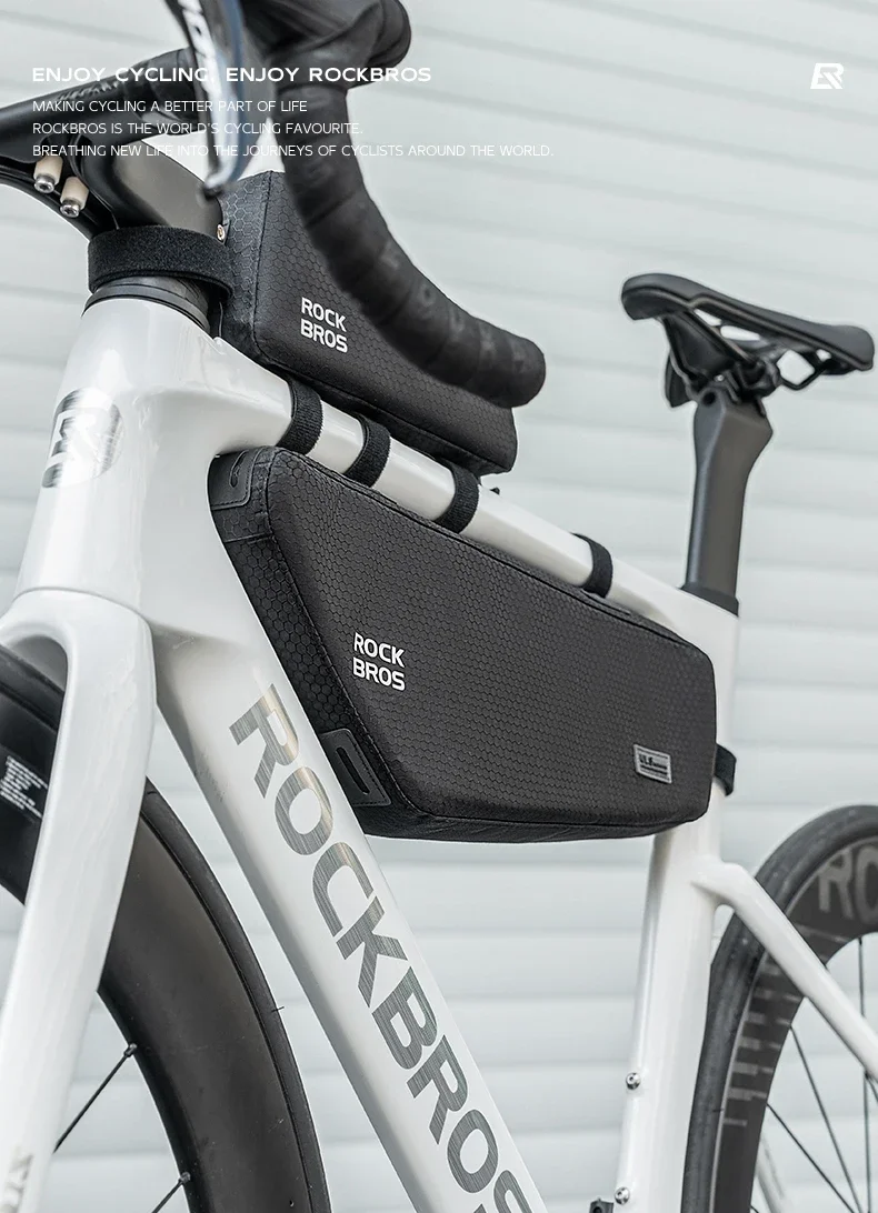 Description Picture 2 of itemROCKBROS Bicycle Bag Rainproof Cycling Top Tube Frame Bag Reflective Large Capacity MTB Road Bike Pannier Bag Wear-resistant