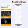 65”x17”x14” Display Cabinet with Door & Lock, Quick-Install Tempered Glass Floor Standing Bookshelf, 4-Shelf Display Cabinet 3