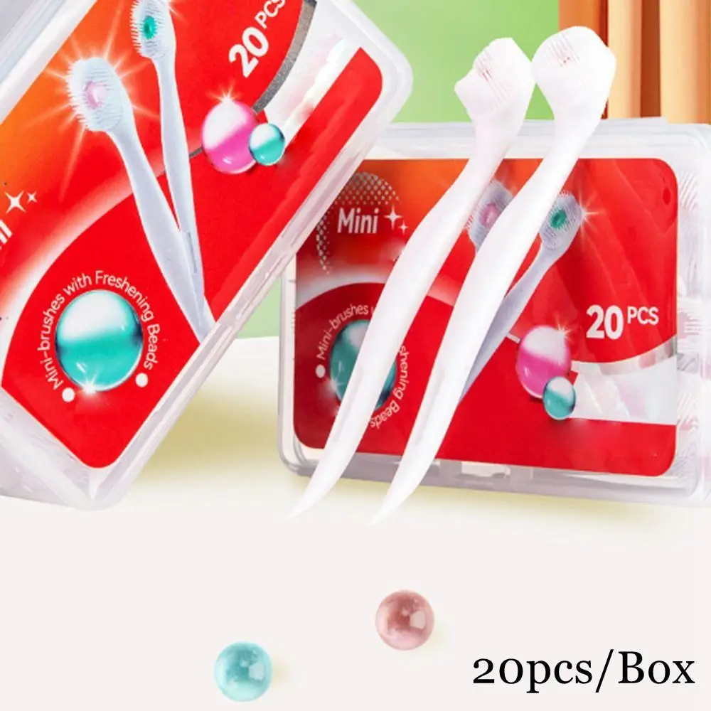 신선한 구슬이 들어간 미니 여행용 칫솔 일회용 휴대용 치약 칫솔 복숭아 맛 구강 위생 관리