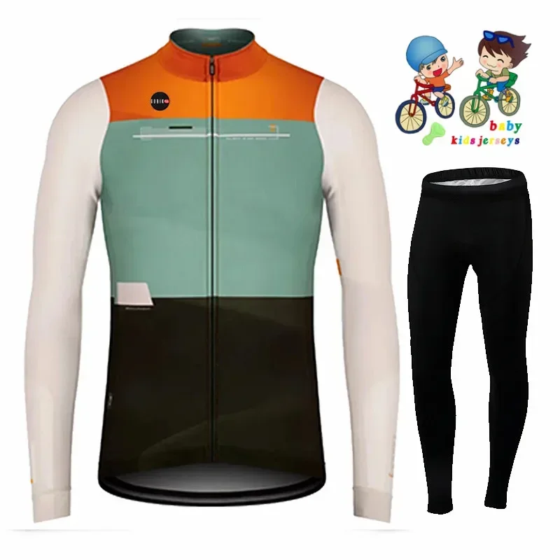 Kids Cycling Clothing Jersey Set Long Sleeve Suit MTB Children's Cycling Wear