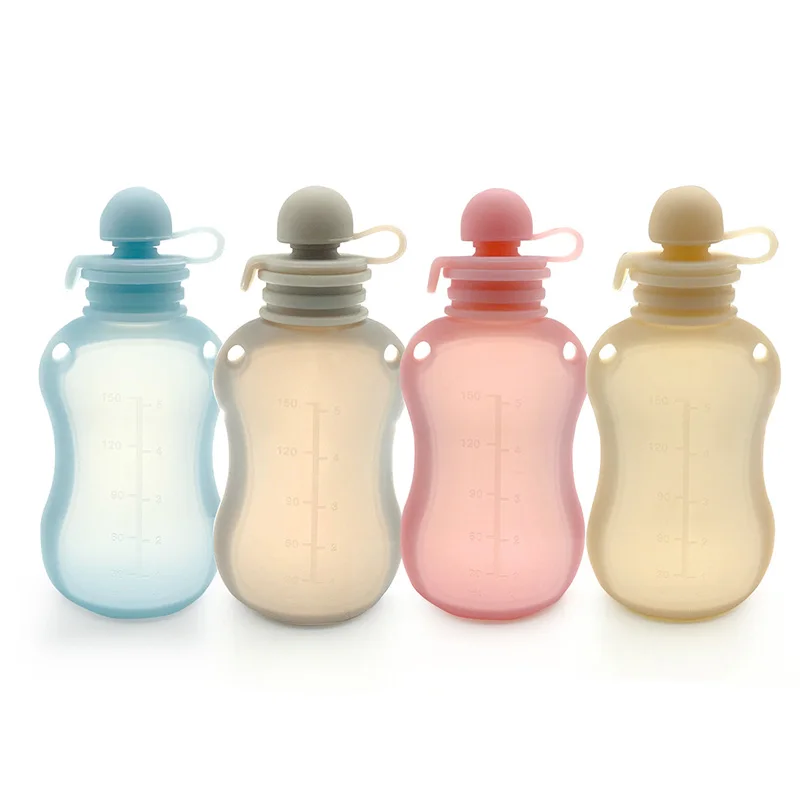Silicone Milk Storage Bag 150ml Reusable for Breast Milk Rice Paste Fruit Puree Preservation