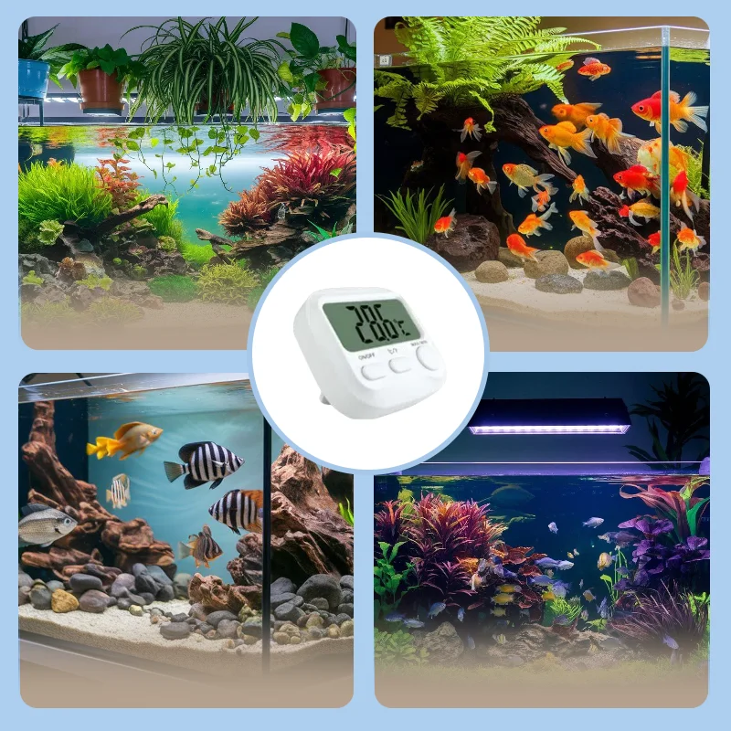 Aquarium Thermometer Probe Digital Thermometer Fish Tank &plusmn;0.1℃ High Precision Marine Plant Aquarium