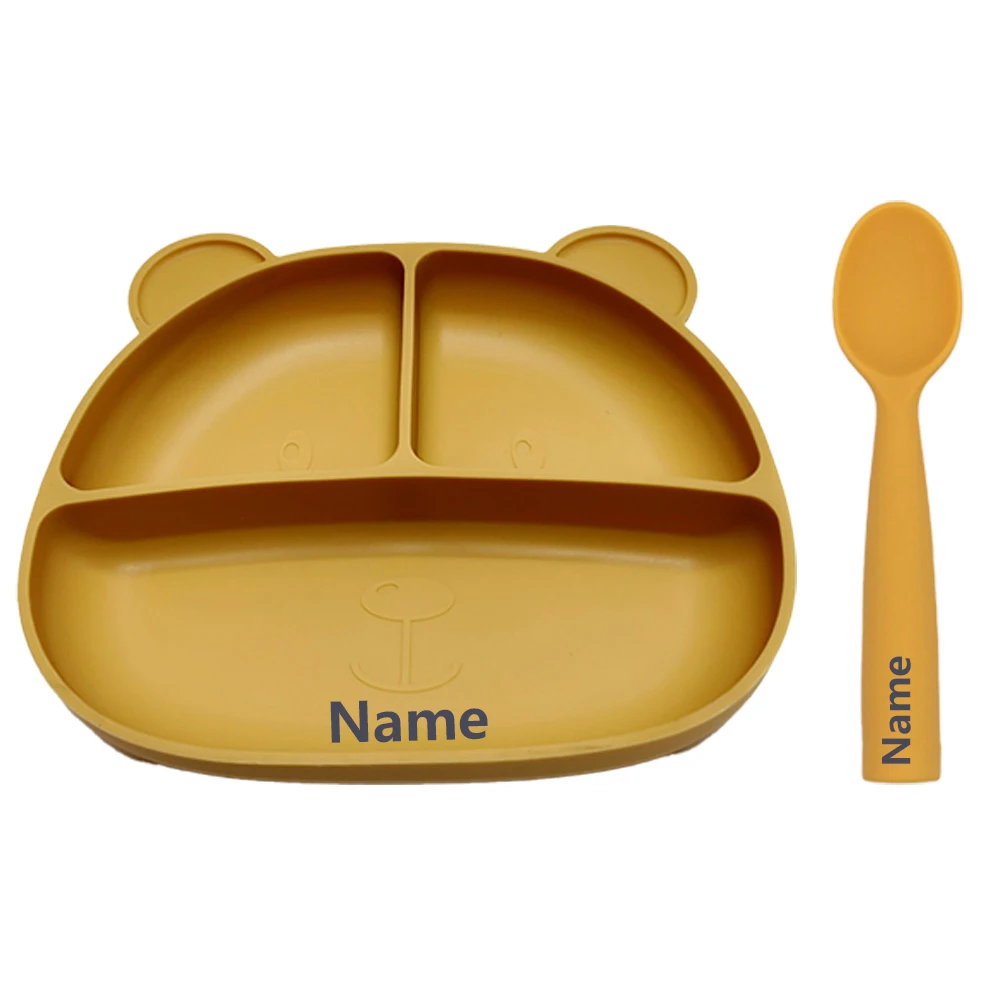 Silicone Tableware Set - Waterproof & Easy to Clean - Free Name Engraving Creative Baby Custom Gifts