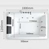 1.8 meter 2 Person bathtub modern home use jacuuzi massage bathtubs 4