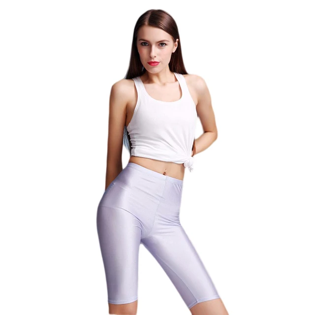 Spandex  Crop top and leggings, Shiny leggings, Lycra shorts